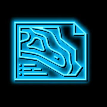Engineering and design quarry mining neon glow icon illustration Stock Illustration
