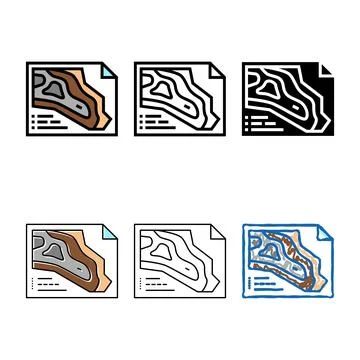 Engineering and design quarry mining styleset color icon vector Stock Illustration