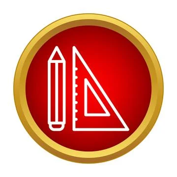 Engineering and design tools icon showing pencil and ruler Stock Illustration