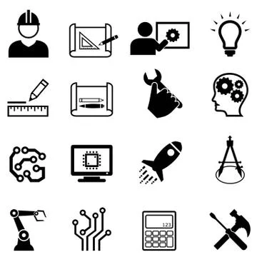 Engineering and design web icons Stock Illustration