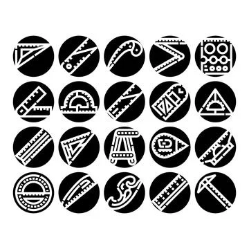 Engineering and drafting tools for mathematical measurement Illustrazione stock