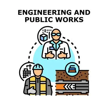 Engineering and public works concept for development Stock Illustration