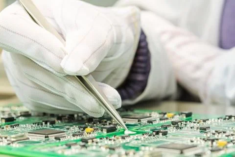 Engineering and quality control in qc lab Stock Photos