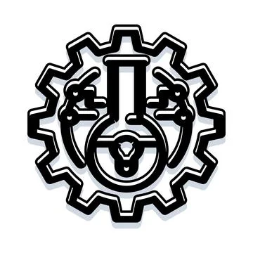 Engineering and science research combined concept icon Stock Illustration