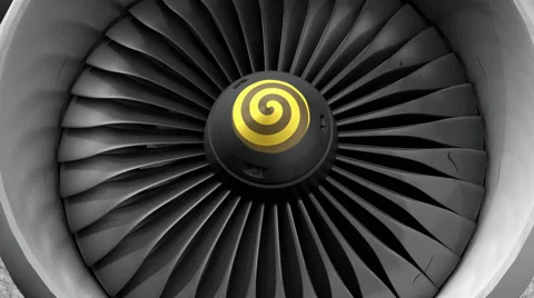 Engineering and technology, turbo jet engine front view. Stock Footage 52466026