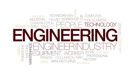 Engineering animated word cloud, text de... | Stock Video | Pond5