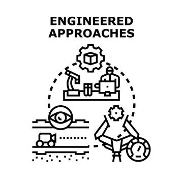 Engineering approaches concept with research and development processes Stock Illustration
