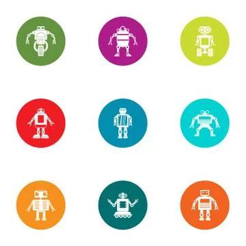 Engineering art icons set, flat style イラスト素材