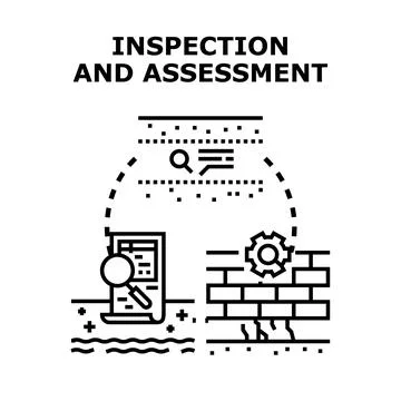 Engineering assessment and construction inspection concept illustration Stock Illustration