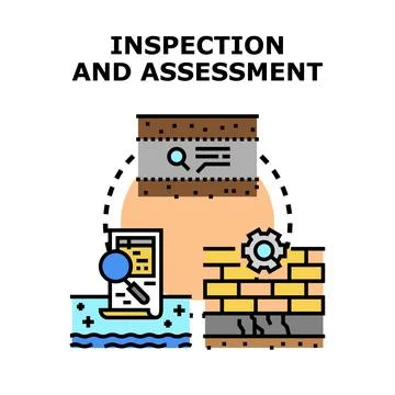 Engineering assessment and construction inspection concept illustration Illustrazione stock