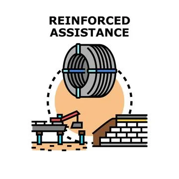 Engineering assistance creating reinforced building structures Stock Illustration