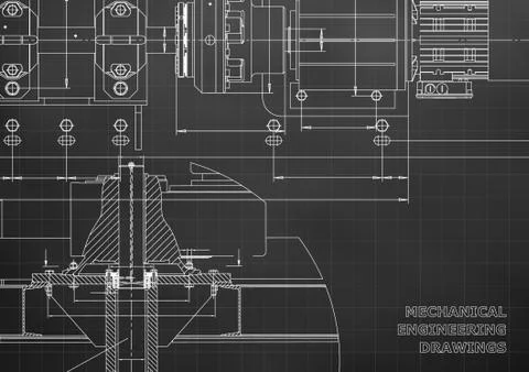 Engineering backgrounds. Mechanical engineering drawing Stock Illustration