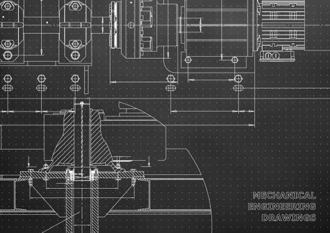 Engineering backgrounds. Mechanical engineering drawing 스톡 일러스트