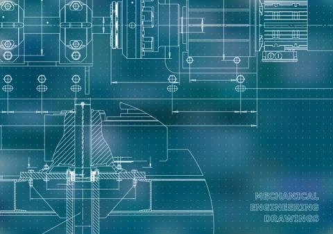 Engineering backgrounds. Mechanical engineering drawing Stock Illustration