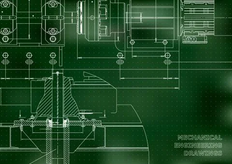 Engineering backgrounds. Mechanical engineering drawing Stockillustratie