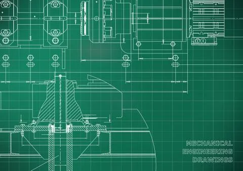 Engineering backgrounds. Mechanical engineering drawing Stockillustratie
