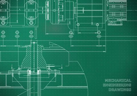 Engineering backgrounds. Mechanical engineering drawing Stock Illustration