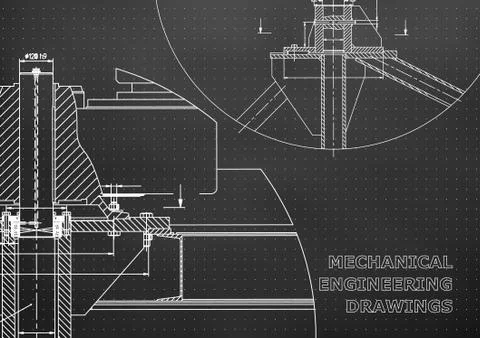 Engineering backgrounds. Mechanical engineering drawing Stock Illustration