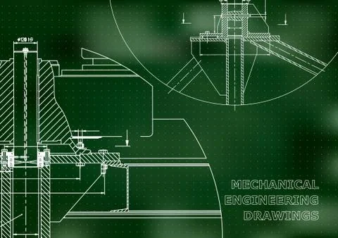 Engineering backgrounds. Mechanical engineering drawing Stock Illustration