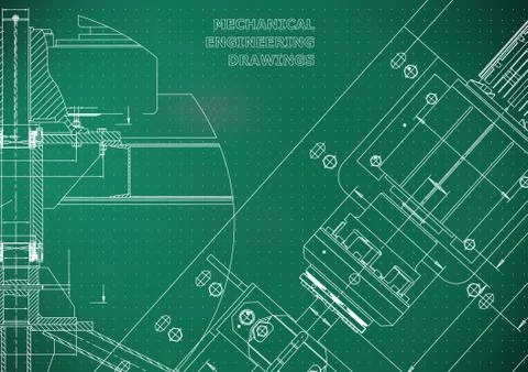 Engineering backgrounds. Mechanical engineering drawing Stock Illustration