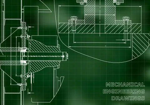 Engineering backgrounds. Mechanical engineering drawing Stock Illustration