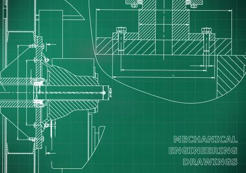 Engineering backgrounds. Mechanical engineering drawing Illustrazione stock
