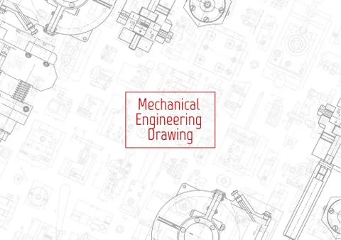 Engineering backgrounds. Mechanical engineering drawings. Cover. Banner Stock Illustration