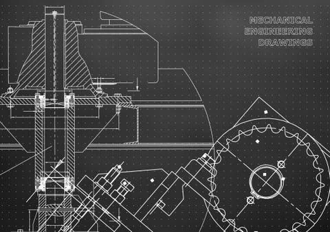 Engineering backgrounds. Mechanical engineering drawings. Cover. Technical De Illustrazione stock
