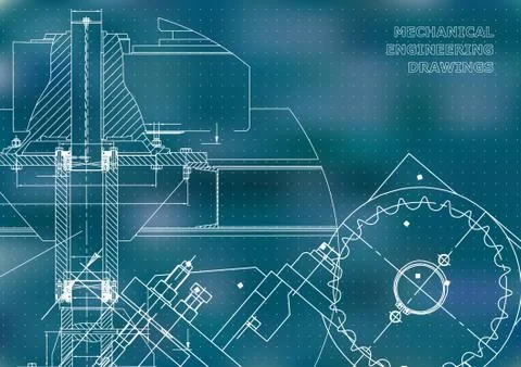 Engineering backgrounds. Mechanical engineering drawings. Cover. Technical De Stockillustratie