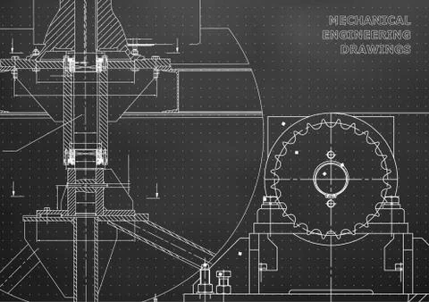 Engineering backgrounds. Mechanical engineering drawings Stock Illustration