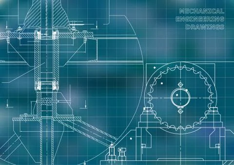 Engineering backgrounds. Mechanical engineering drawings Stockillustratie