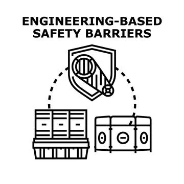 Engineering based safety barriers concept protection system 스톡 일러스트