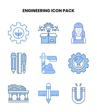 Engineering Blue Graphics Icons Pack イラスト素材