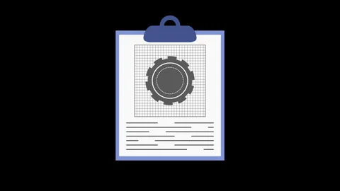 Engineering blueprint on clipboard Stock Footage 306464790