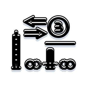 Engineering blueprint elements representing industrial design and development Illustrazione stock