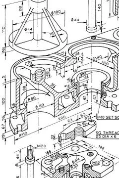 Engineering blueprint Stock Illustration