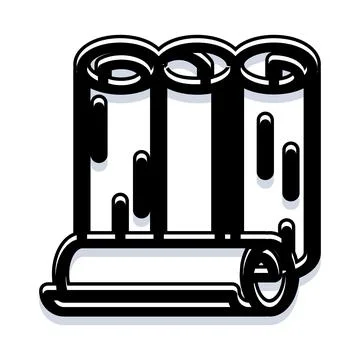 Engineering blueprints and plans rolling architectural documents Stock Illustration