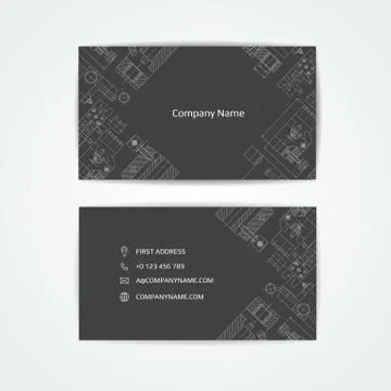 Engineering business card. Engineering drawings. vector illustration. Stock Illustration