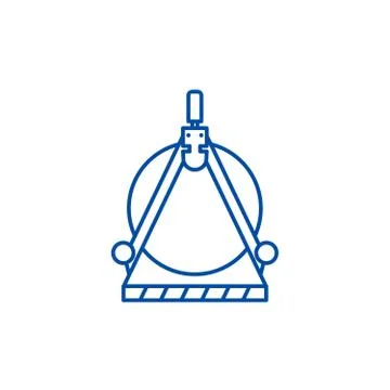 Engineering calculation line icon concept. Engineering calculation flat vector Stock Illustration