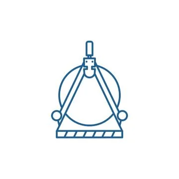 Engineering calculation line icon concept. Engineering calculation flat vector Stock Illustration