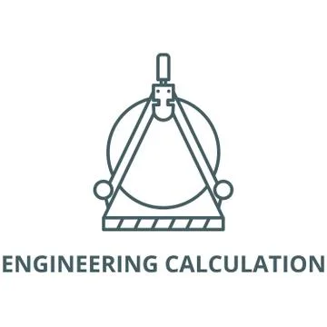 Engineering calculation vector line icon, linear concept, outline sign, symbol Stock Illustration