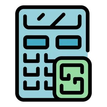 Engineering calculator icon showing science and mathematics Stock Illustration