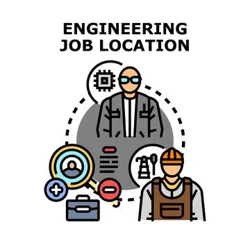 Engineering career path choosing work location concept Stock Illustration