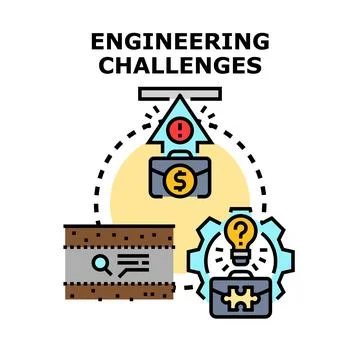 Engineering challenges concept finding innovative solutions Illustrazione stock