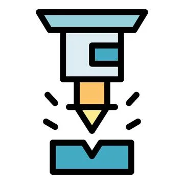 Engineering cnc machine icon vector flat Stock Illustration