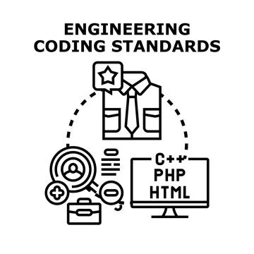 Engineering coding standards and software development process Stockillustratie