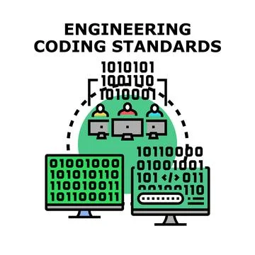 Engineering coding standards optimizing software development process Illustrazione stock