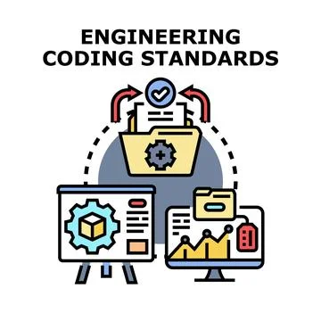 Engineering coding standards vector concept illustration 스톡 일러스트