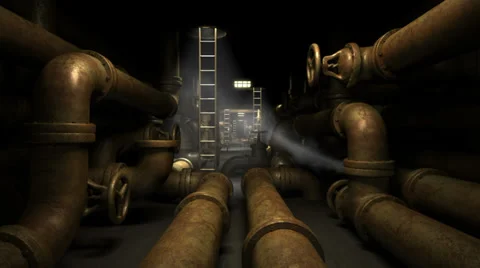 Engineering Communications In a terrible Basement Stock Footage 35761992