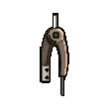 Engineering compass divider pixel art vector illustration sign color Stock Illustration